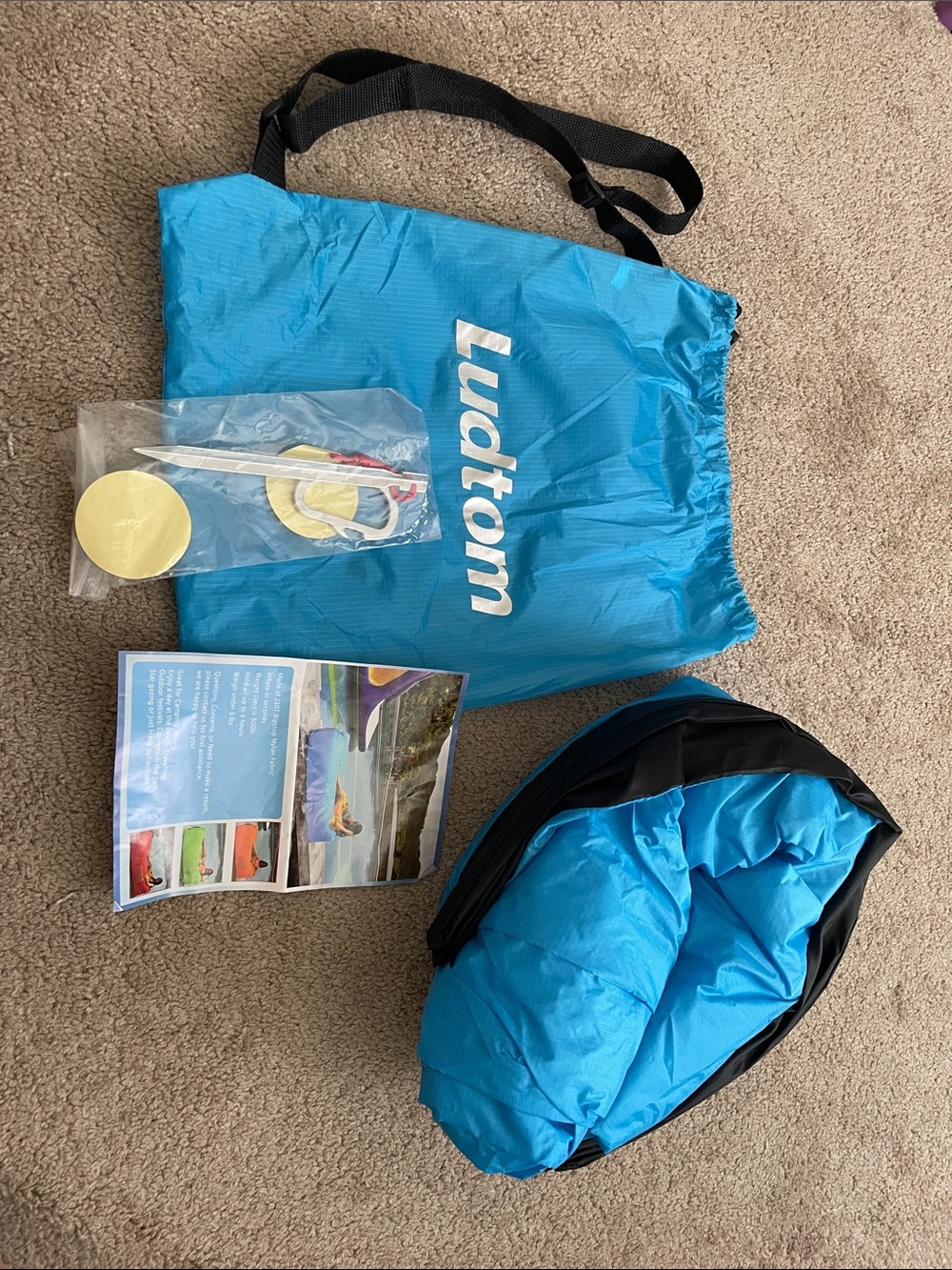 LUDTOM Inflatable Lounger Sofa Blue NWOT